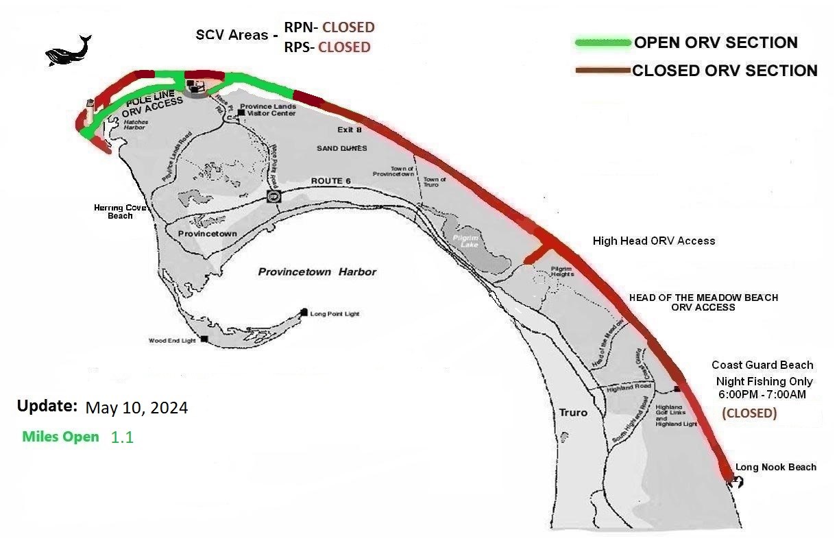 ORV corridor map with green and red lines for open/closed areas.
