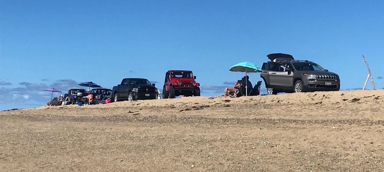 Visitors enjoy the oversand beach corridor in the summertime.