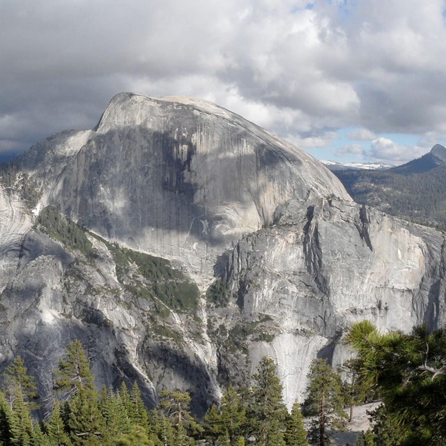 Granite batholith exfoliation domes