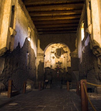 Interior of a mission church at Tumacacori