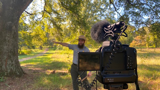 Park Ranger speaks behind camera. 