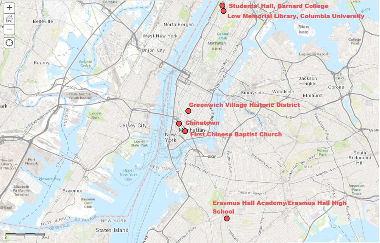 ESRI StoryMap of the places of Dr. Mabel Lee.