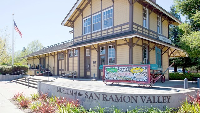 Shuttle bus stop in Danville