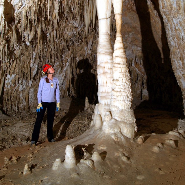 person in cave