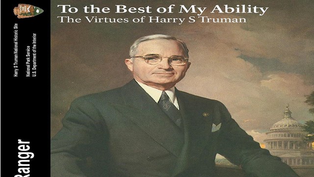 Painting, Harry Truman, in suit, US Capitol in backdrop