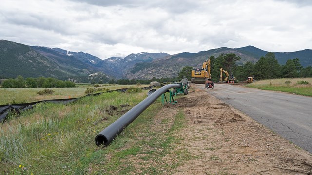 New water lines are being installed along Moraine Park Road