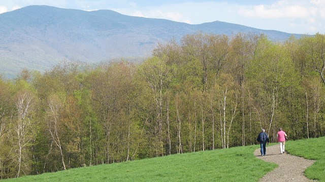 People walking along a trail at Trapp Family Lodge, VT