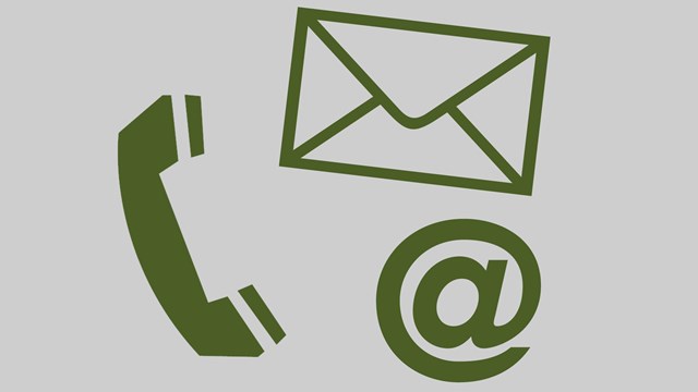 Phone, mail, and email icons