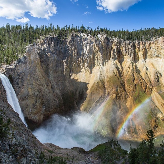 Double rainbow at the Lower Falls of the Yellowstone River