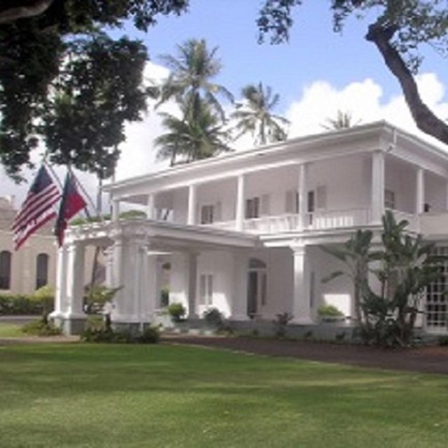 Large white house. NPS photo 