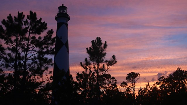 Visitors enjoy the view from the top of the lighthouse