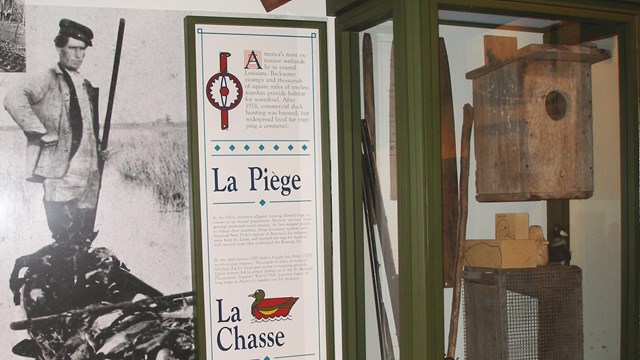 Exhibit about hunting and fishing in Louisiana's bayous