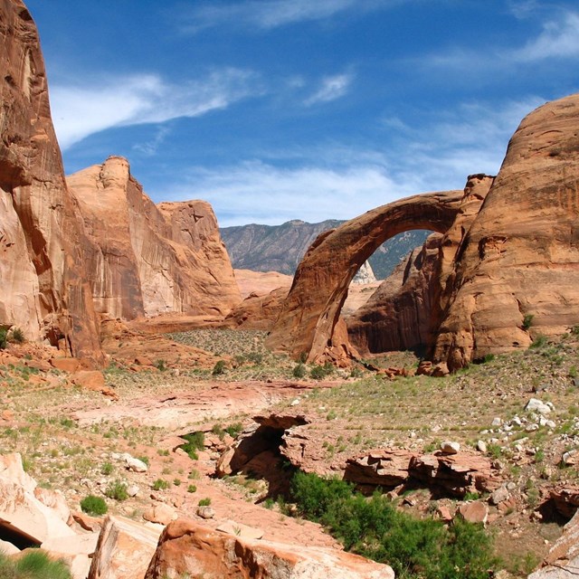 Rainbow Bridge With Navajo Mountain