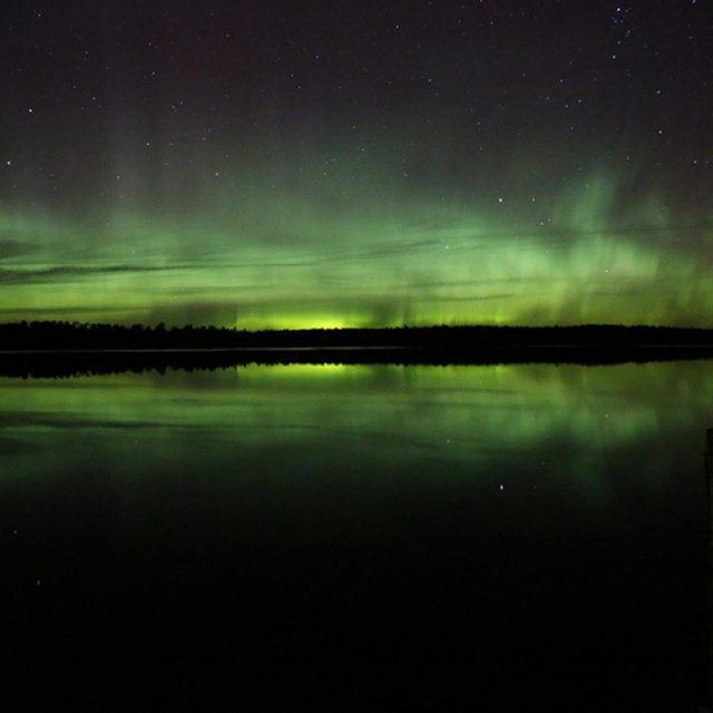 Credit: NPS/Dimse The Aurora Borealis over Voyageurs National Park