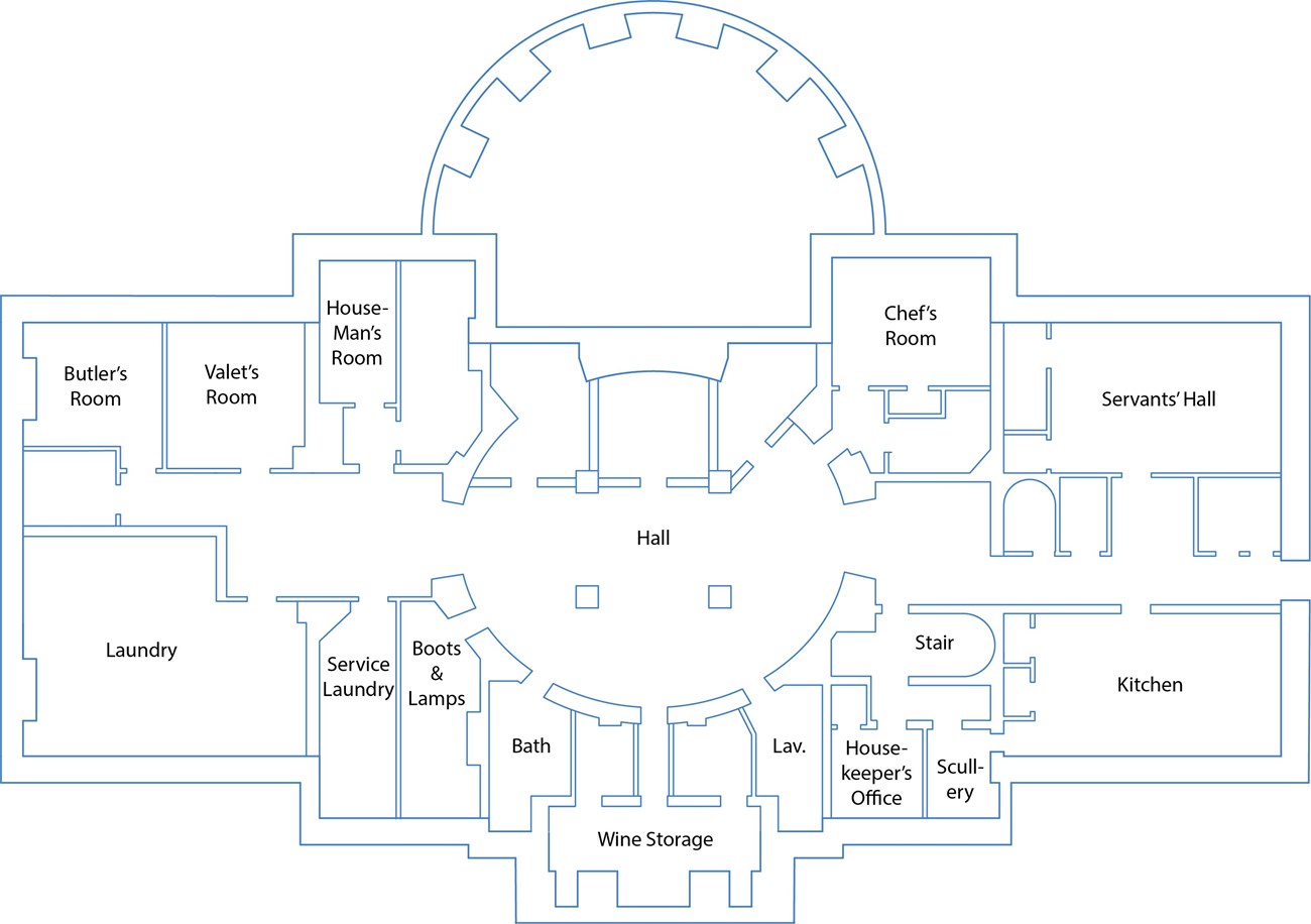 A floorplan of the basement.