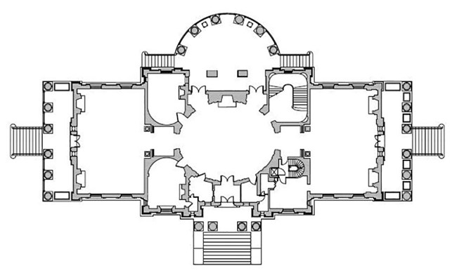 A floor plan of a house.