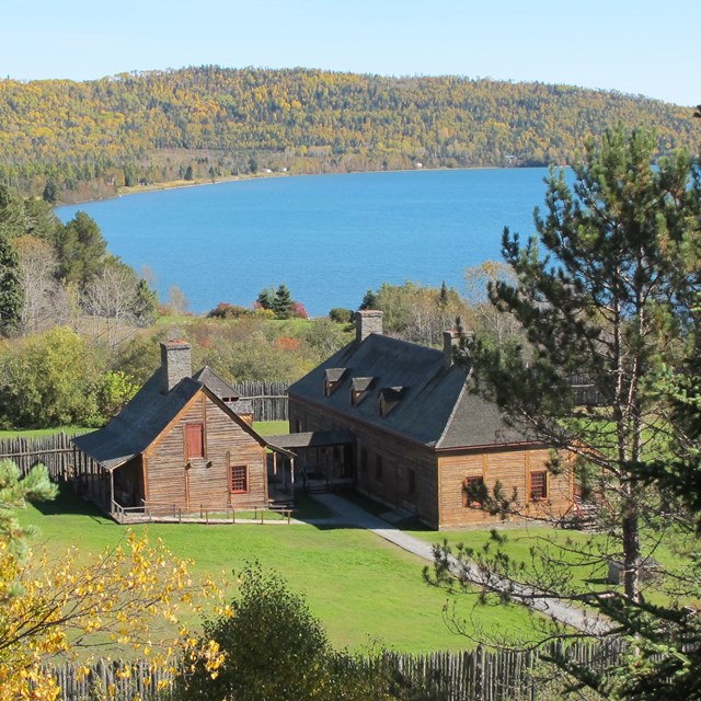 Historic fur trade depot beside Lake Superior