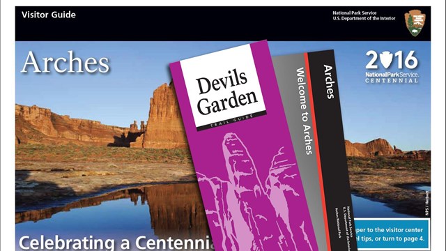 the park newspaper and a Devils Garden trail guide