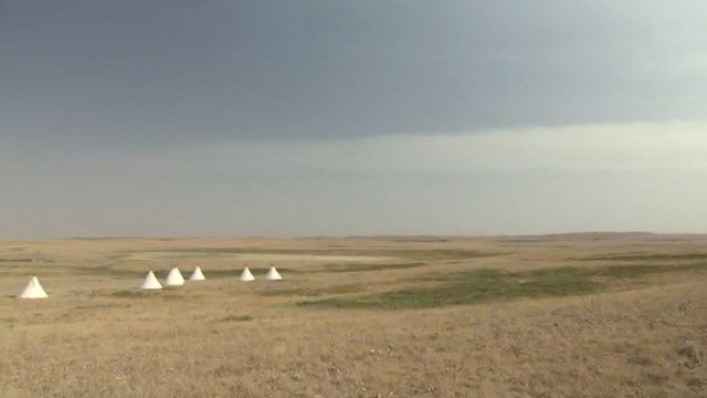 Teepese on a grassland landscape