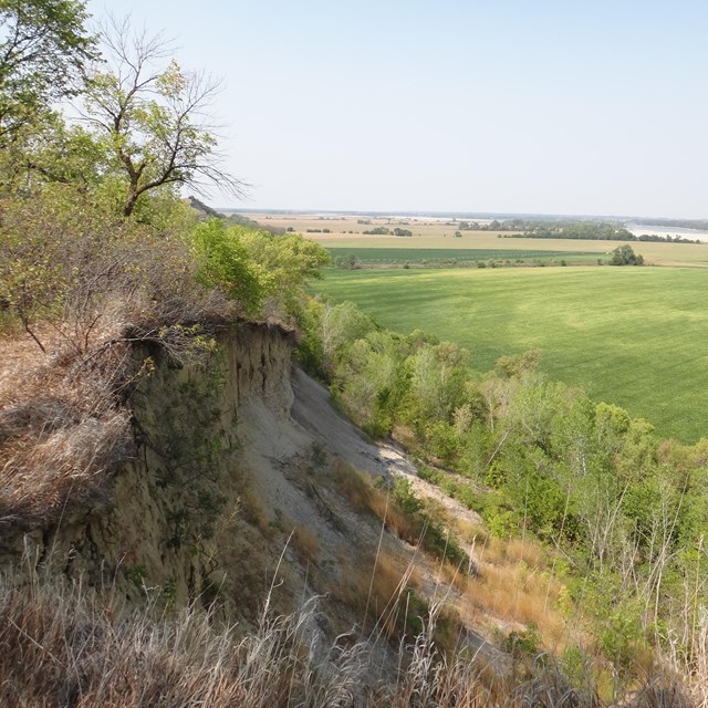 Top of bluff overlooking grasslands