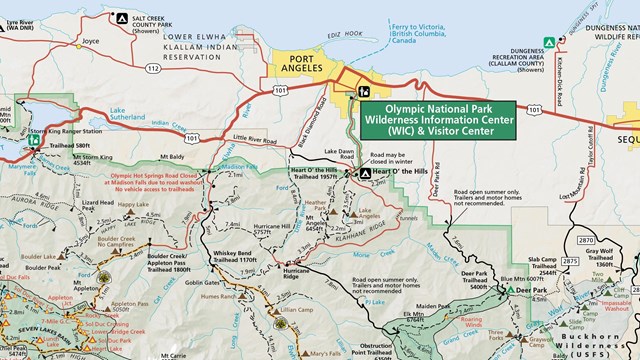 Backpacking Map of Olympic National Park