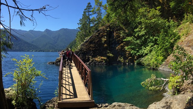 Visitors at Lake Crescent