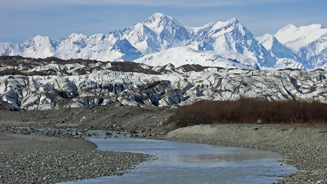 Glacier covered mountain. NPS photo. 