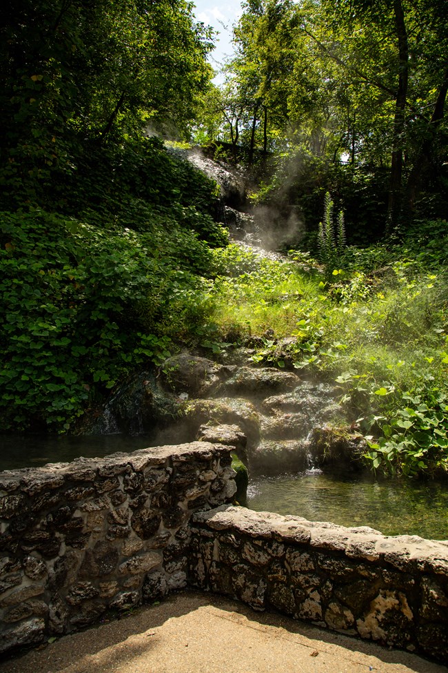 A view of the Hot Water Cascade at Arlington Lawn.