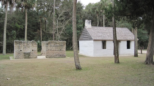 Oyster shell tabby slave cabins.