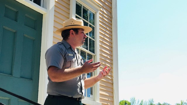 Park Ranger leading walking tour