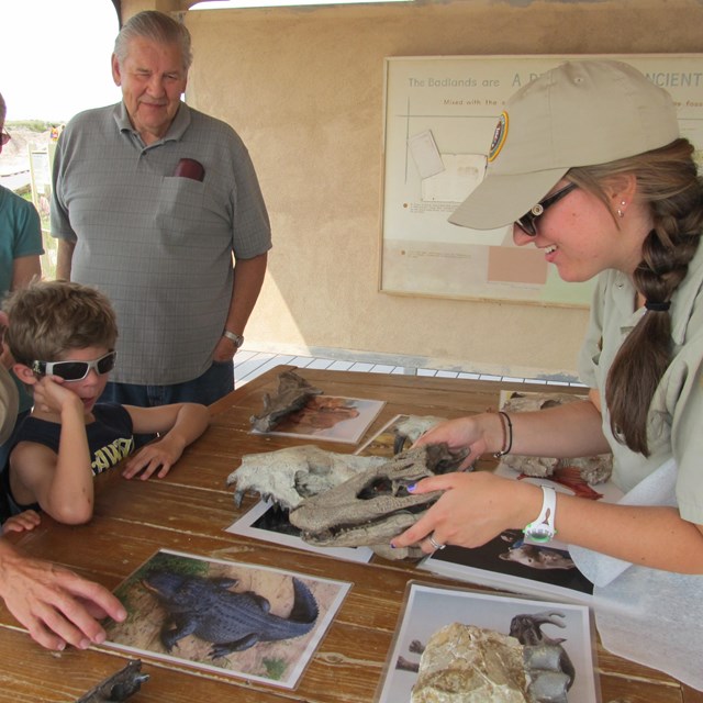 ranger giving a fossil talk