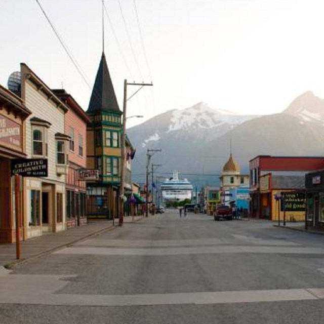 Street through a historic downtown