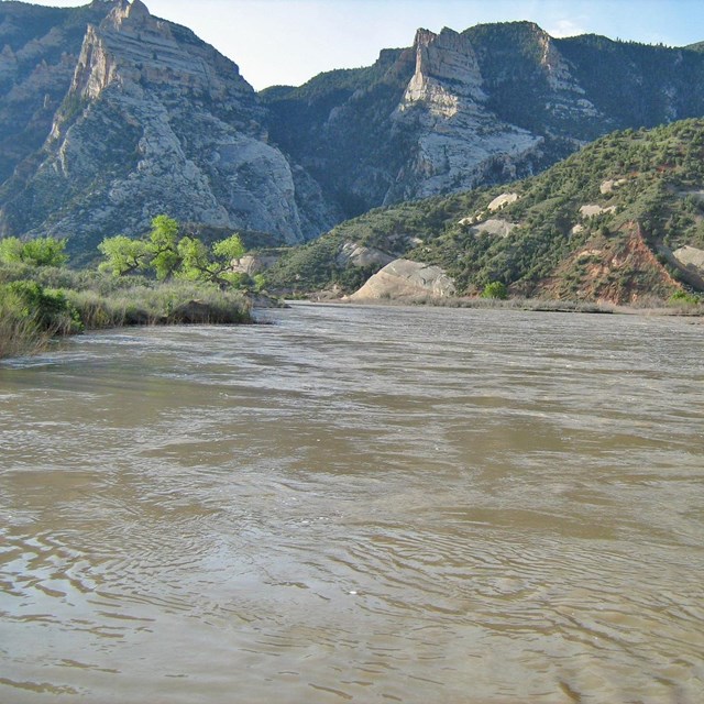 Below Big Island camp during high flows of 2008