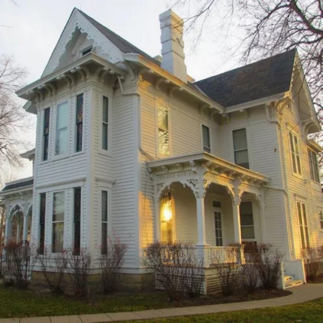 large two story wooden house