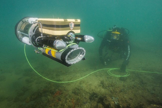 ROV Camera Descending into the USS Arizona