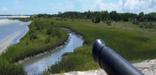 Fort Matanzas is surrounded by salt marsh.