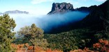 Casa Grande in fog and fall colors