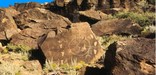 Shield Petroglyphs on volcanic rock