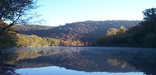 Beautiful view of the lower Buffalo National River near Rush. The blues of the evening lighting is desending on the river.