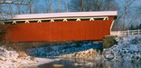 Winter at the Everett Road Covered Bridge. Photo by Tom Jones.