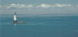 Rock of Ages Lighthouse view from the air on a clear sunny day.
