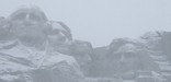 Mount Rushmore in the snow