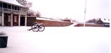 Photo of fort parade ground with cannon in the snow