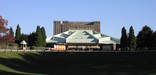 A view of the Filene Center on a sunny day.