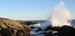 Splash along rocky shore