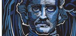 Drawing of Poe's face in blue