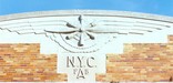 Art deco style brick facades decorate historic hangars at Floyd Bennett Field