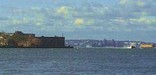 Castle Williams, the nineteenth century three tiered masonry fortification overlooks New York Harbor.