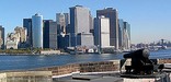 The cannon of Castle Williams on Governors Island face Manhattan and continually surprise the commuters on the Staten Island Ferry
