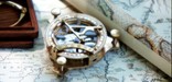 Replica of Roger Williams' compass and period maps